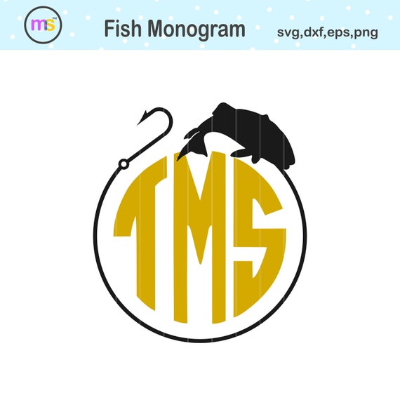 Download Fish Monogram Svg Fishing Monogram Svg Fishing Clip Art Etsy