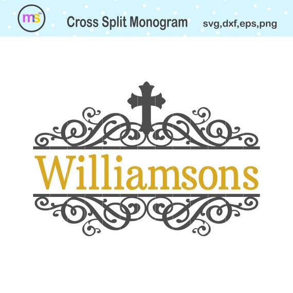 Download Cross Monogram Svg Cross Split Monogram Svg Christian Cross | Etsy