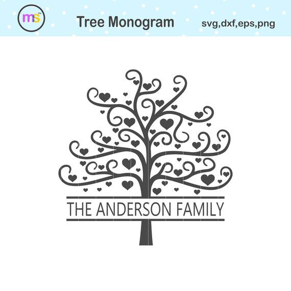 Download Tree Monogram Svg Family Tree Monogram Svg Family Tree Svg Etsy