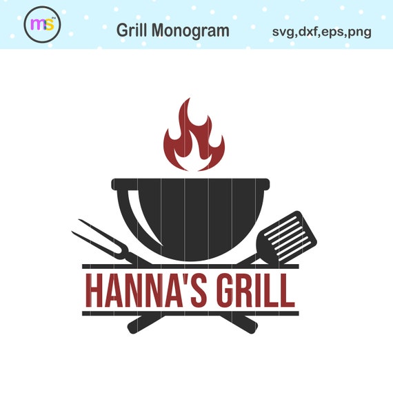 Download Grill Monogram Svg Grill Svg Barbeque Grill Monogram Svg Etsy