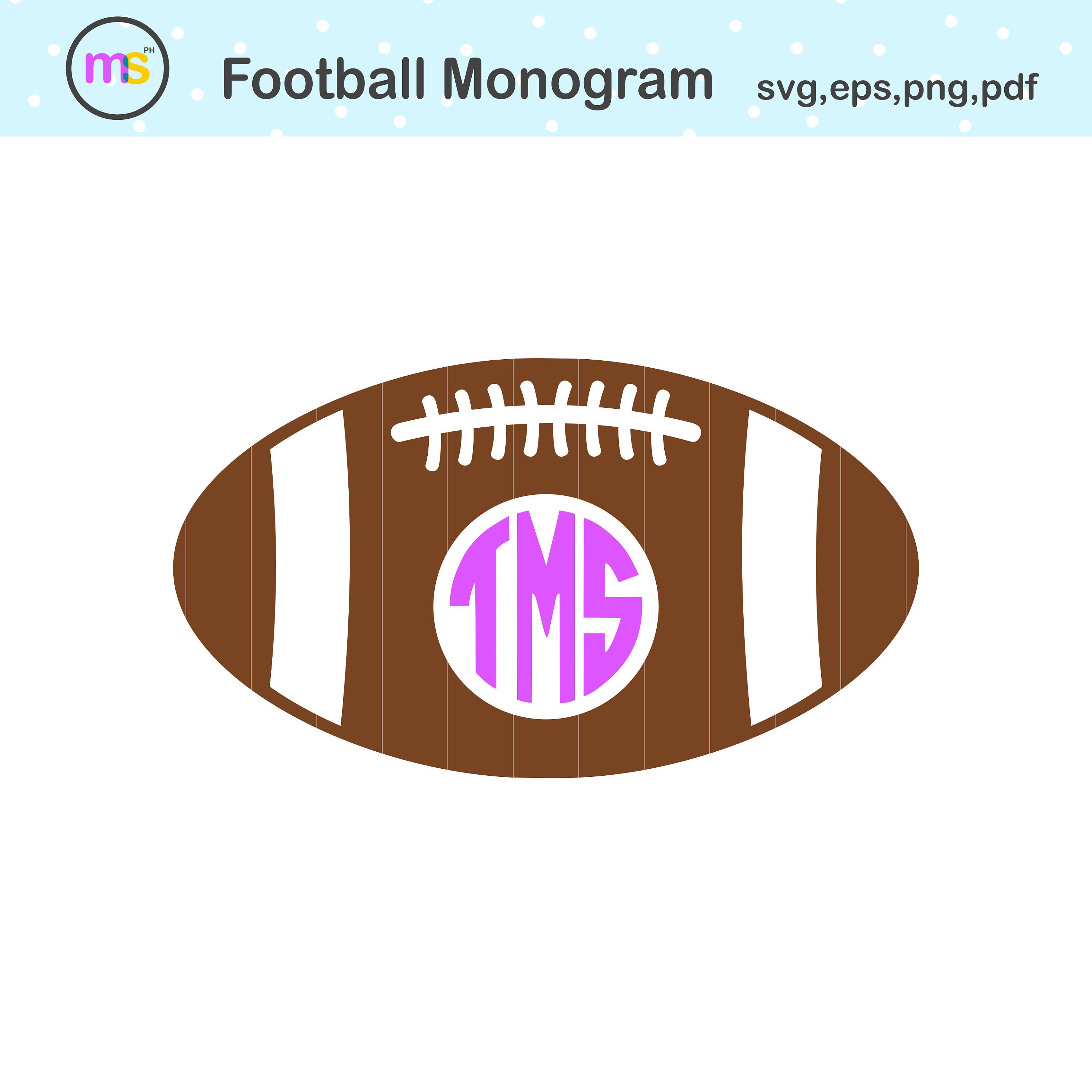 Download Football Monogram Svg Football Svg Football Graphics Etsy