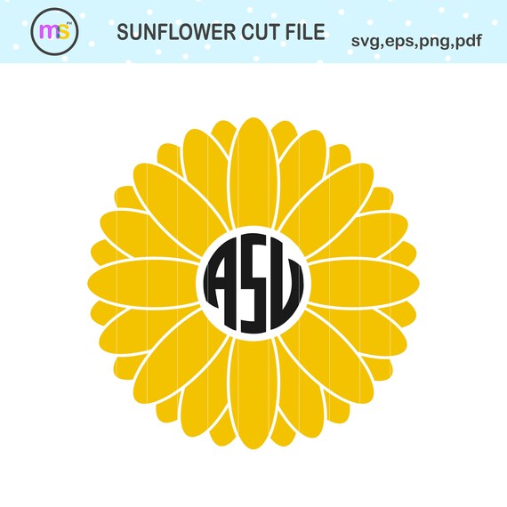 Download Free Sunflower Monogram Svg Sunflower Svg Sunflower Clip Art Etsy SVG Cut Files