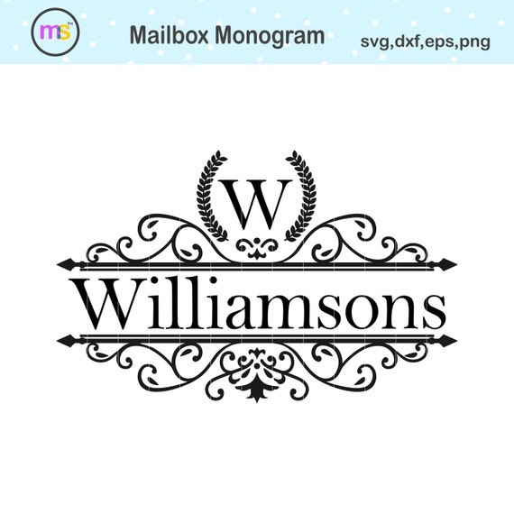 Mailbox Decal Split Monogram Svg