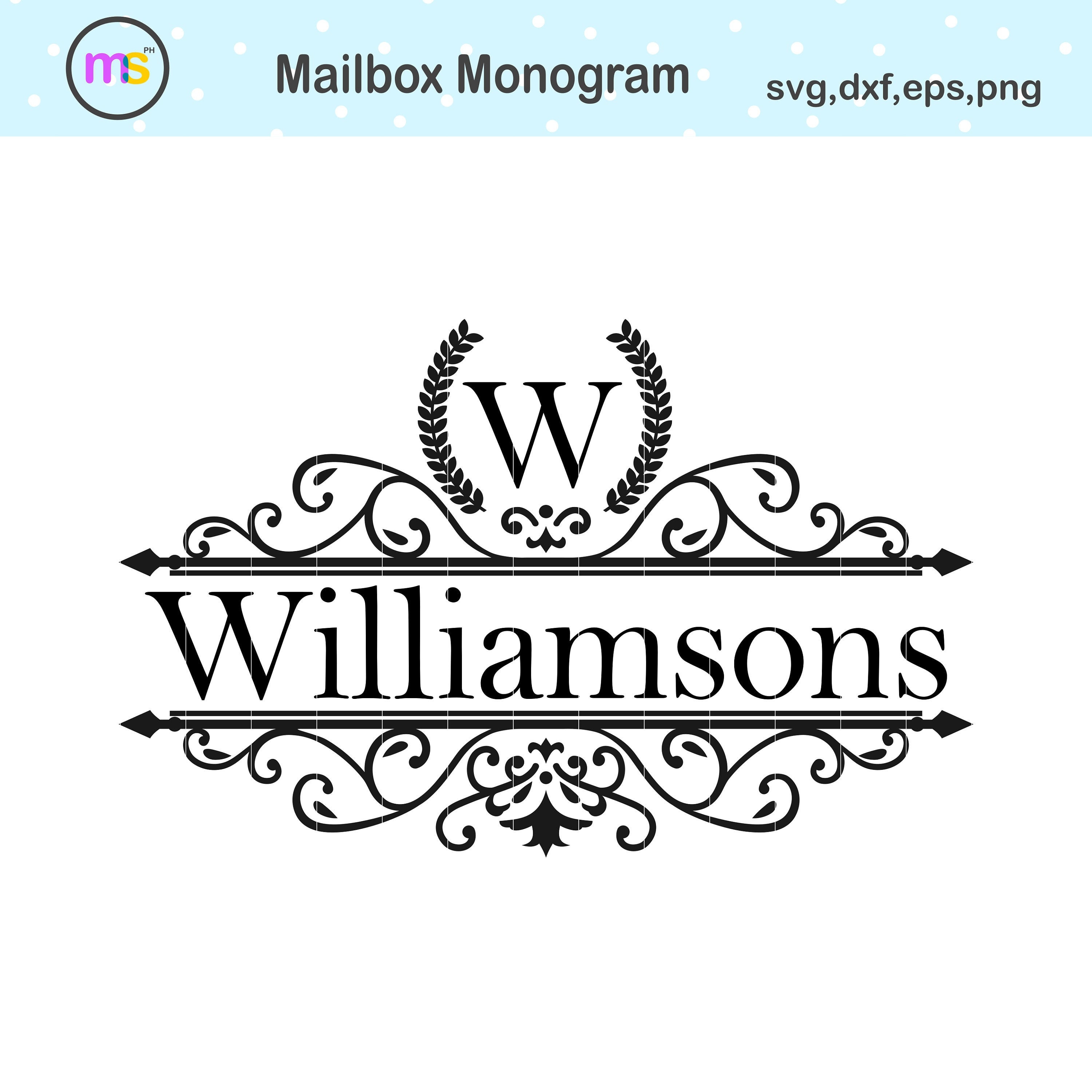 Download Mailbox Monogram Svg Mailbox Split Monogram Svg Mailbox Etsy