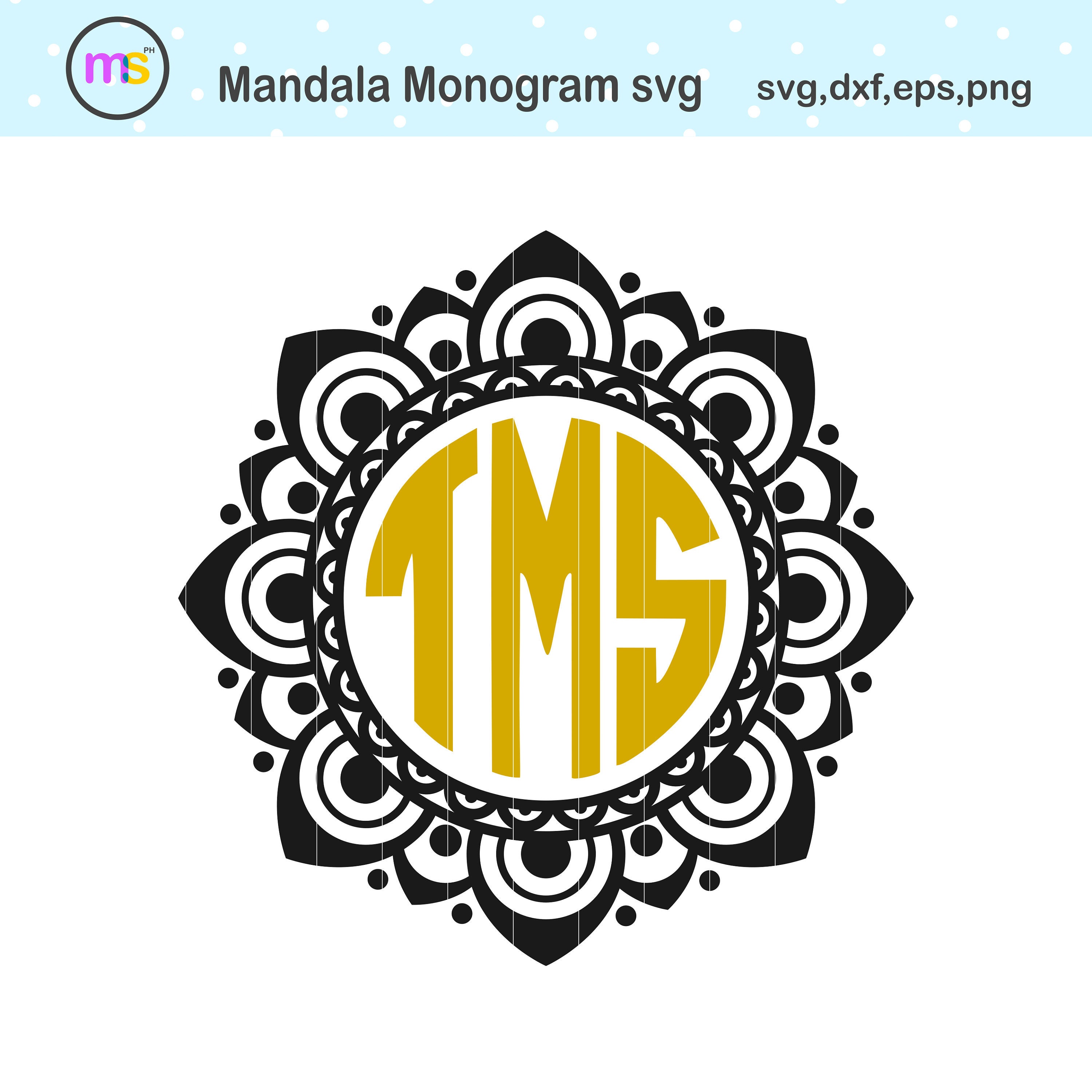 Mandala Monogram Svg Files For Cricut