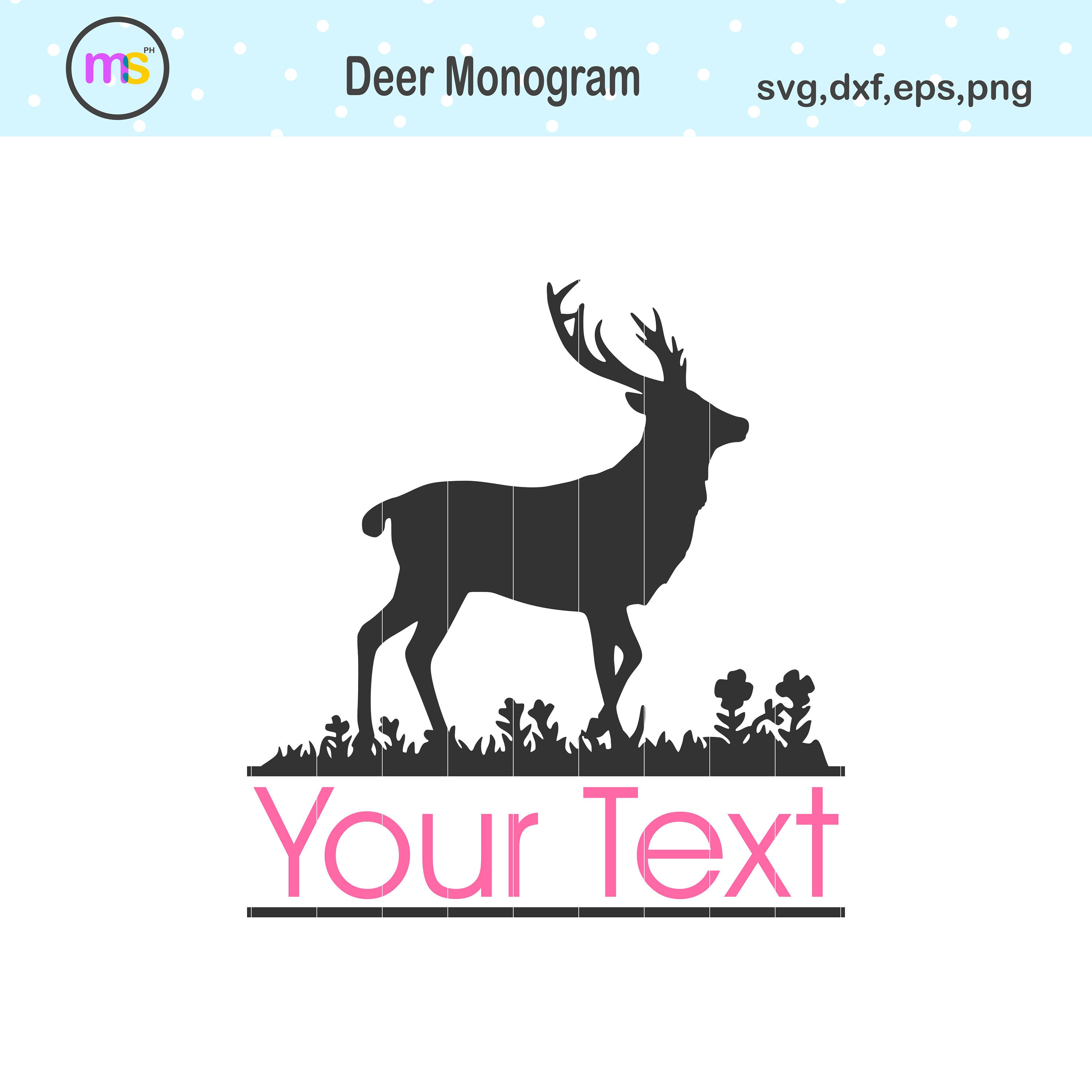 Deer Monogram Svg Deer Split Monogram Svg Deer Monogram - Etsy
