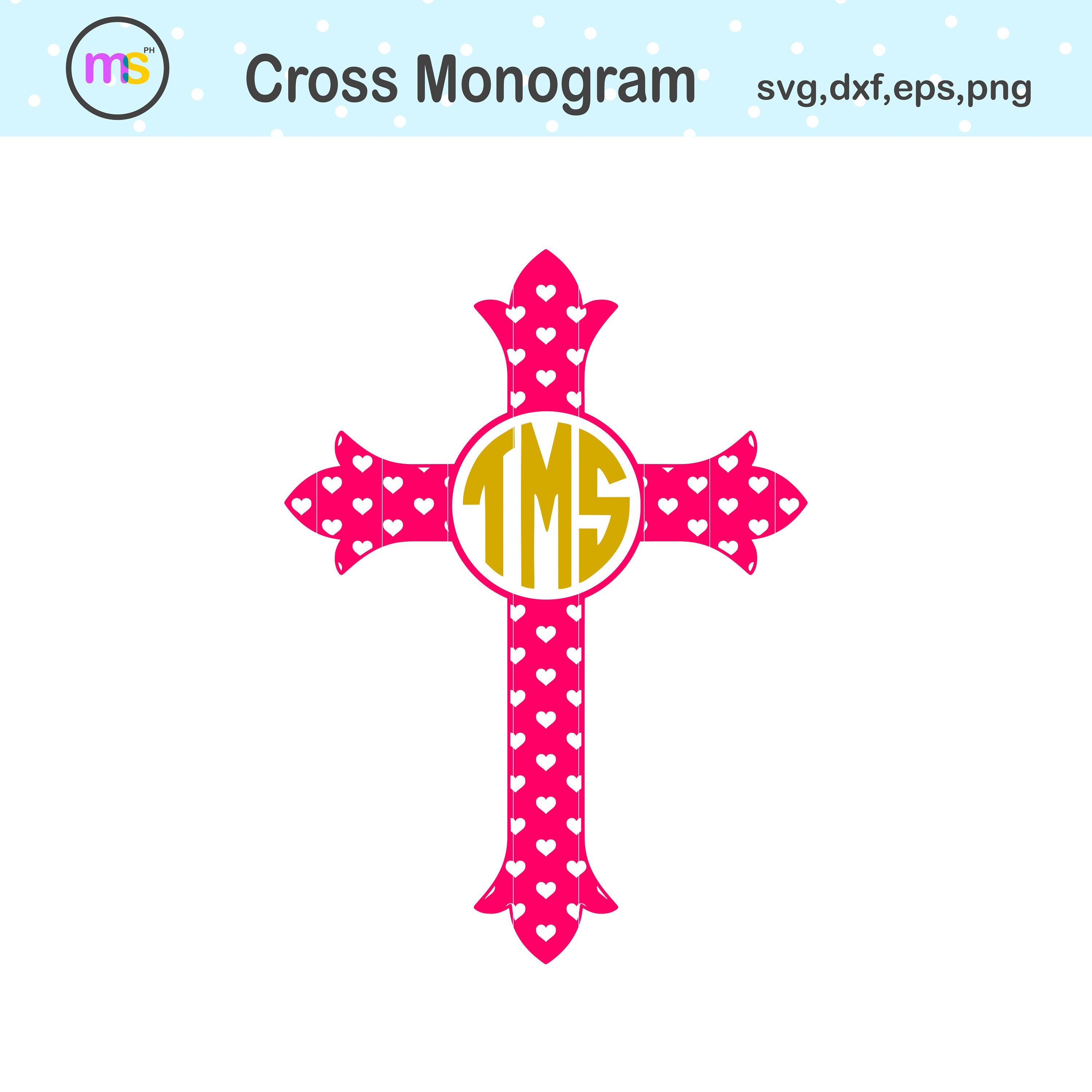 Download Cross Monogram Svg Cross Svg Cross Clip Art Cross Graphics Etsy