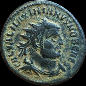 Ancient Rome Galerius (AD 295-299) Billon Aurelianianus - CONCORDIA MILITVM - Desert Patina - w/ Certificate of Authenticity