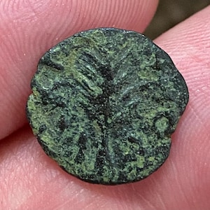 Emperor Nero Biblical Widow’s Mite Bronze Prutah (59-62 AD) Genuine Ancient Coin - Scarce - Palm Frond - CHRISTIAN PERSECUTOR