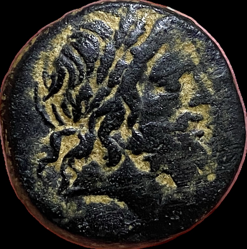 Rare Ancient Greek Bronze Coin 9560 BC Pontus, Amisus Greek God Zeus