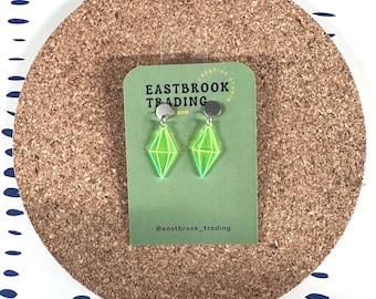 Mini plumbob dangle earrings