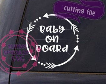 Baby on Board SVG, Preggers svg, dxf, png, instant download, Baby Shower svg, Car Decal SVG | Baby svg | Princess on Board svg