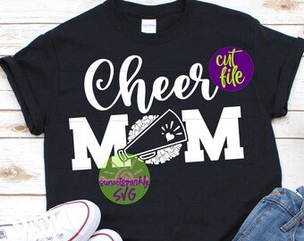 Cheer Mom SVG - Cheer svg, dxf, png, omedelbar nedladdning, Cheerleader svg-fil för Cricut och silhuett, mamma svg-filer