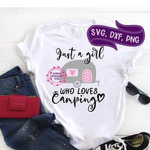 Camping svg, camper dxf, png instant download, Happy Camper svg voor cricut en silhouette, camper svg, meisje svg, camping svg-bestand