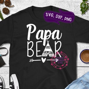 Svg papa ours, papa svg, dxf, png, téléchargement immédiat, famille ours svg pour cricut et silhouette, ours svg, svg maman ours, bébé ours svg