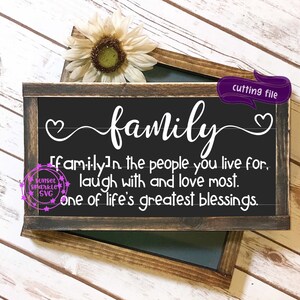 Svg famille - famille définition SVG, dictons SVG famille - fichiers SVG pour cricut, ferme Svg, famille signe Svg, Svg bois panneau - maison svg