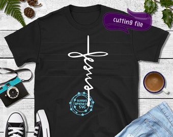Jesus SVG - Jesus cross svg - Christian svg, dxf, png, instant download, Cross svg for cricut, hand lettered svg