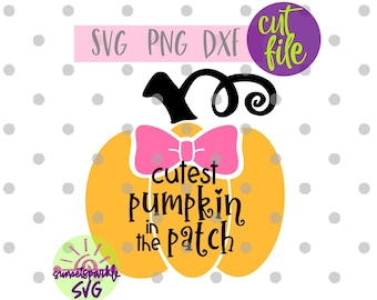 Cutest Pumpkin In The Patch svg, Fall svg, dxf, png, Baby Girl svg, Baby svg, Newborn svg for cricut and silhouette, Pumpkin svg files