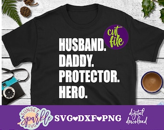 Mąż Tata Obrońca Bohater svg, Najlepszy Tata Na Świecie svg, Tata svg, Ojciec svg, dxf, png, Plik svg na Dzień Ojca dla Cricut