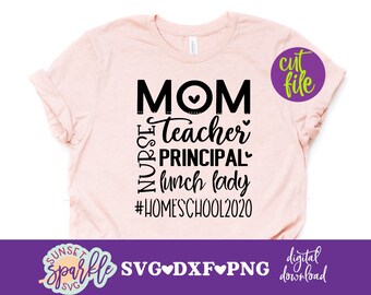 Homeschool svg, Homeschool Mom svg, Mom svg, dxf, png file, Home Schooling svg, Virtual learning svg for cricut