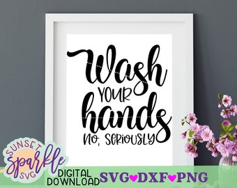 Umyj ręce svg, łazienka svg, dxf, plik png, znak łazienki svg dla cricut i sylwetka, pliki kuchenne svg