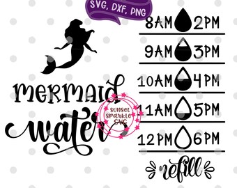 Water Tracker svg - mermaid svg - mermaid water svg - mermaid water tracker - water bottle svg - svg files for cricut