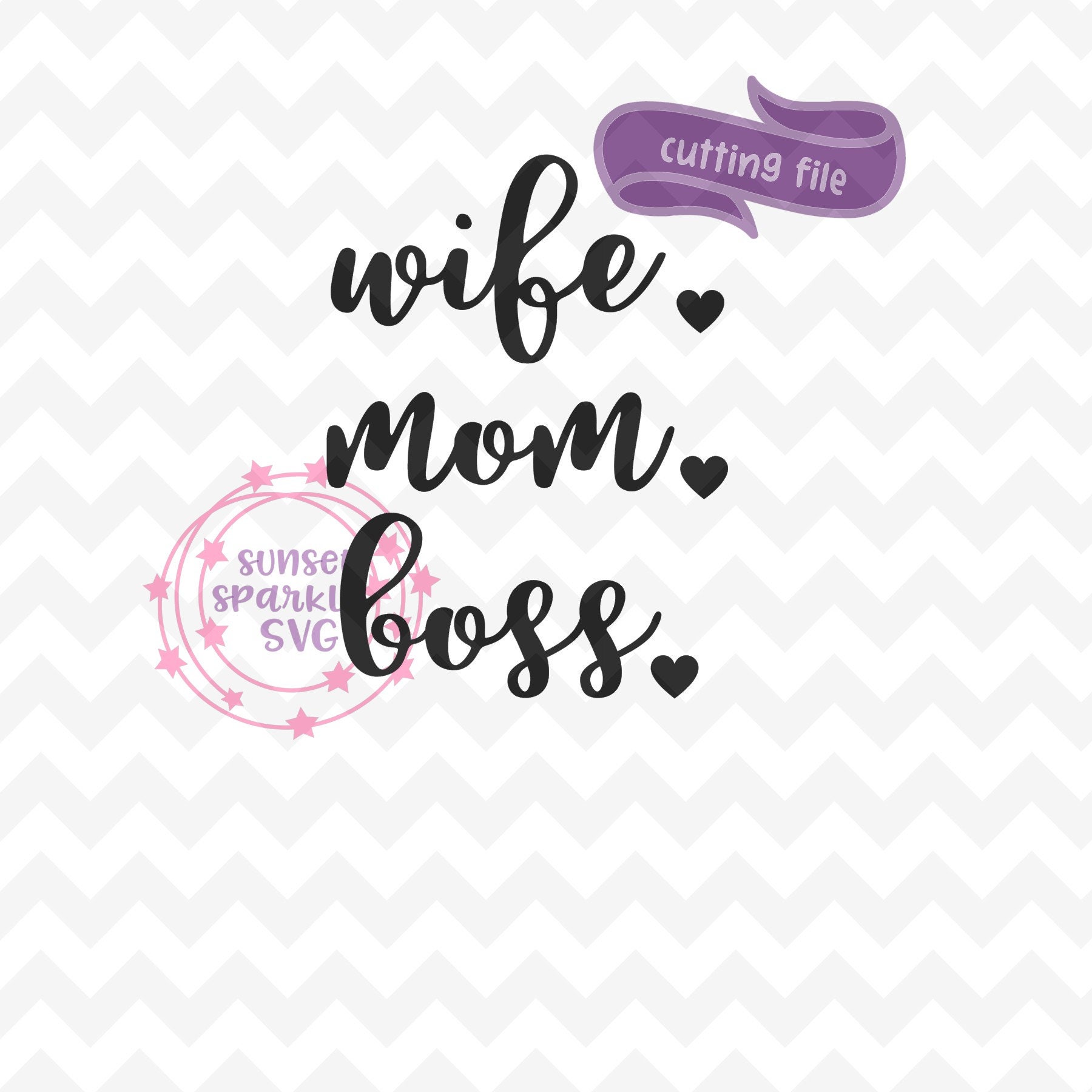 Wife Mom Boss SVG Mom Svg Dxf Png Instant Download Mom - Etsy
