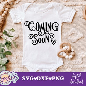 Coming Soon SVG, Pregnancy Announcement svg, Pregnant svg, dxf,png file, Mama To Be SVG, Baby Coming Soon svg, Hello Grandma svg