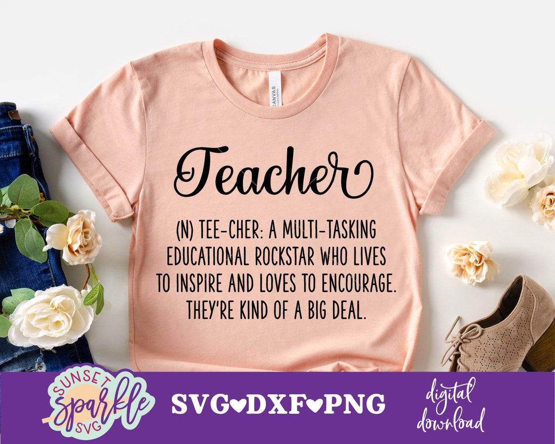 Teacher Definition Svg Dxf Png File Teacher Svg Teaching Etsy
