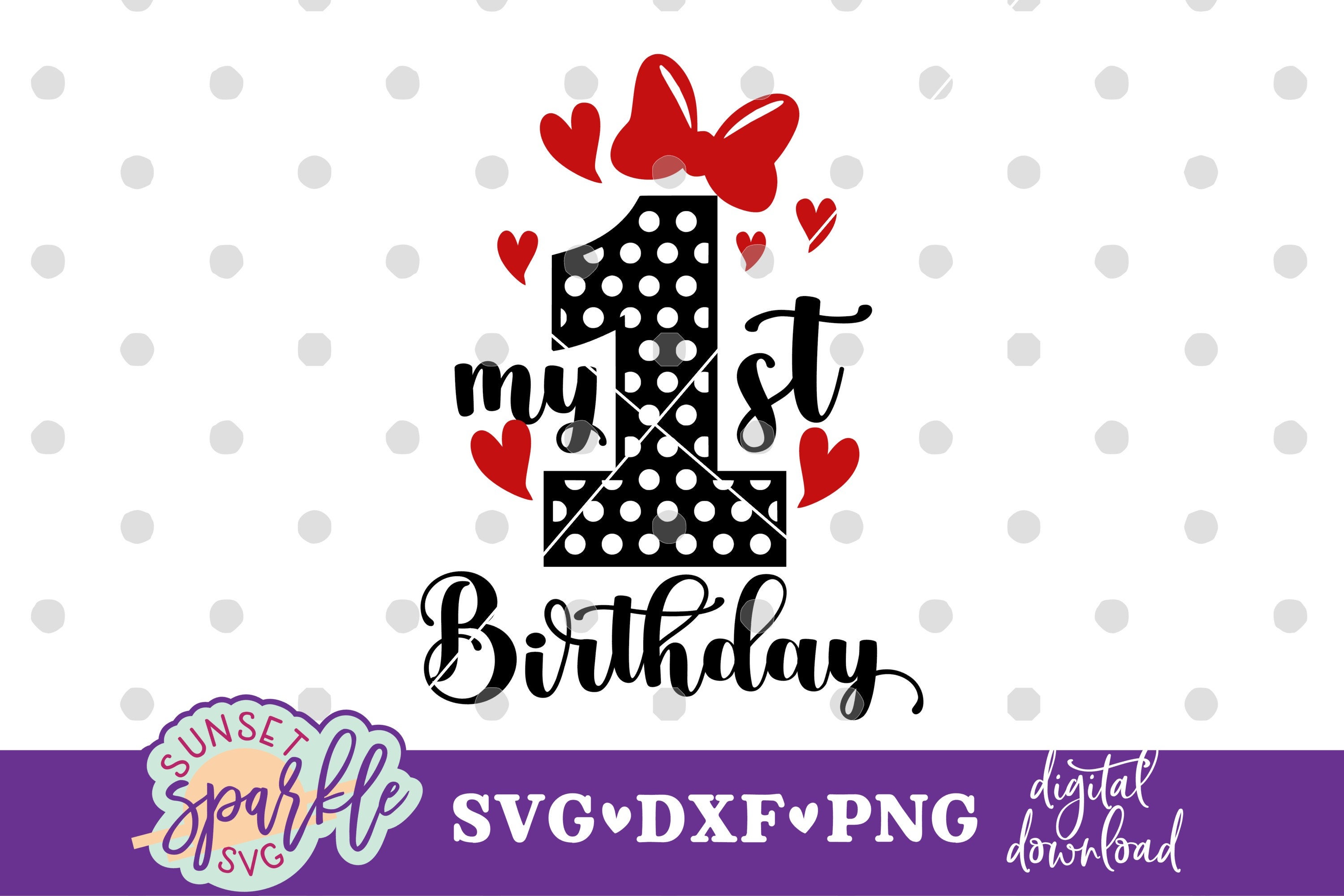 My 1st Birthday Svg, First Birthday Svg, 1st Bday Svg, Polka Dot ...