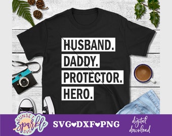 Mąż Tata Obrońca Bohater svg, Najlepszy Tata Na Świecie svg, Tata svg, Ojciec svg, dxf, png, Plik svg na Dzień Ojca dla Cricut