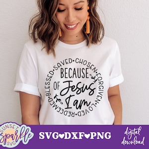 Archivo SVG cristiano - Por causa de Jesús SVG / Archivo Svg religioso, Dxf, Png, Archivo SVG por causa de Dios para Cricut, Archivo Dxf para silueta, Archivos de corte