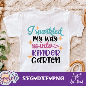 Kleuterschool svg - ik schitterde mijn weg naar de kleuterschool svg, hallo kleuterschool svg, kinder svg, dxf, png, instant download, kinder crew svg