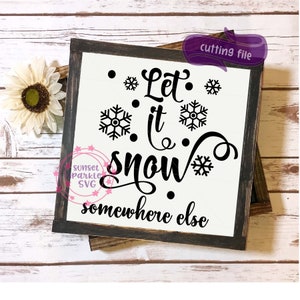 Let it snow svg, dxf, png für Cricut und Silhouette, Weihnachts svg, frohe Weihnachten svg, Weihnachtskissen svg