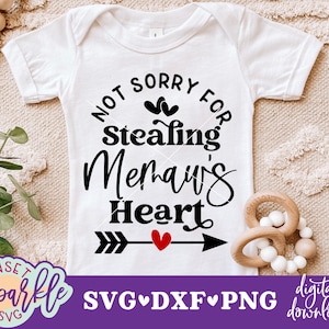 Not Sorry For Stealing Memaw&#39;s Heart svg, Memaw svg, dxf, png, instant download, Funny Baby quote for Grandma svg, Grandkids svg