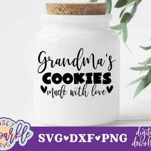 Großmutter svg - Omas Cookies made with love svg, Keksdose svg, dxf, png, Oma svg für Cricut und Silhouette