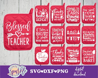 Lehrer Topflappen SVG Bundle, Lehrer SVG Bundle, Backen svg Bundle, Backen svg Bundle, Lehrer svg, dxf, png soforter Download, Küche svg