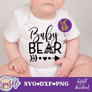 Bébé ours svg, svg de bébé, dxf, png, téléchargement immédiat, svg famille ours pour cricut et silhouette, svg maman ours, ours svg, svg papa ours