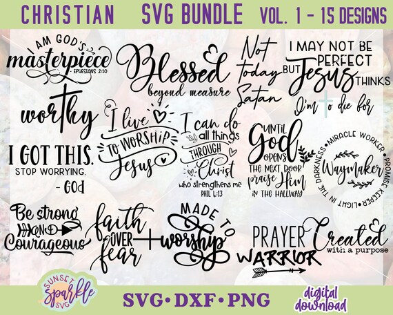 Christian SVG Bundle Christian Svg Dxf Png File Bible - Etsy