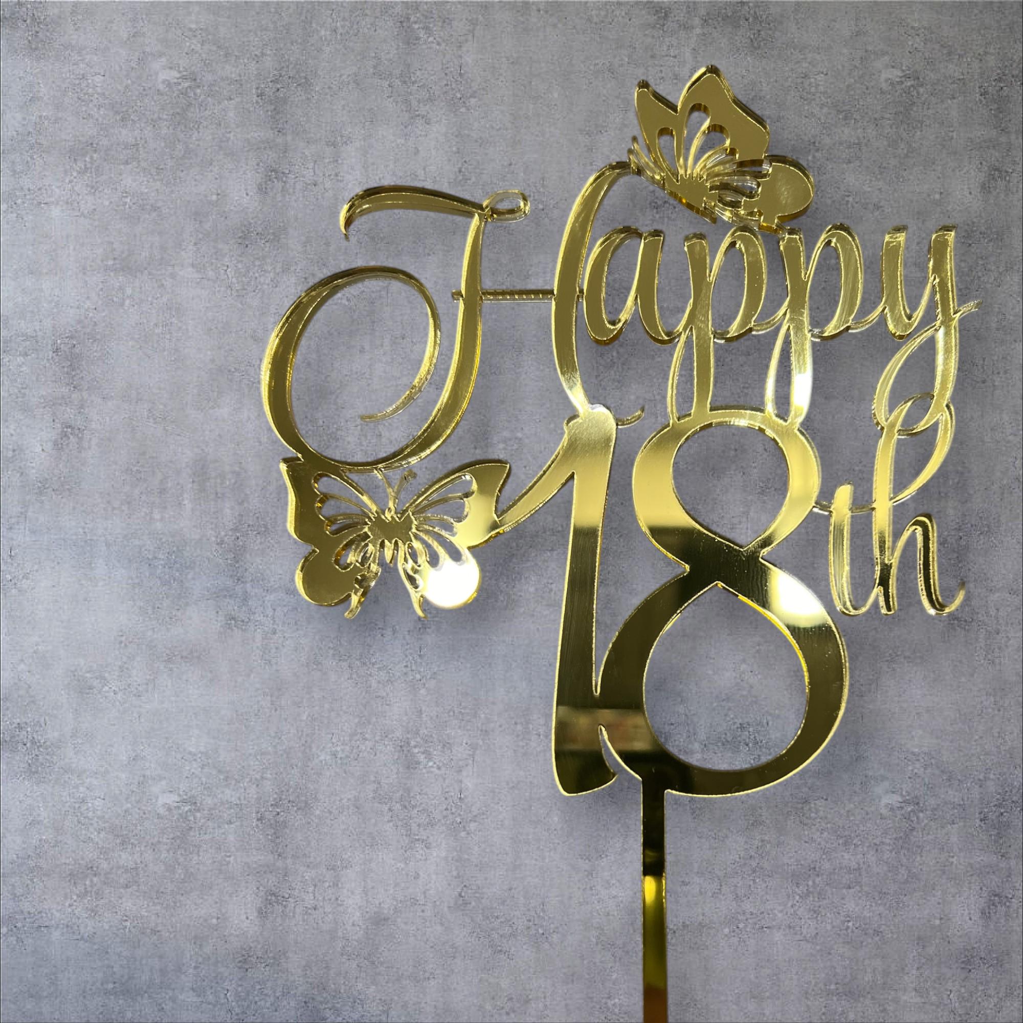 Happy 18th Svg File for Cake Topper, 18th Birthday Cake Topper File for ...