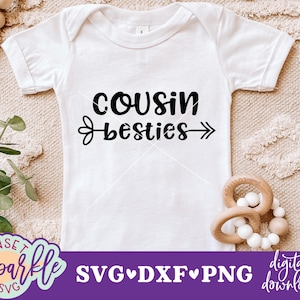 Cousin Besties svg, arquivo png dxf de camisa de primo svg para cricut e silhueta, svg de equipe de primos, svg de esquadrão de primos