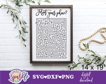 Bathroom svg - Forgot your phone svg, dxf, png file, instant download, Bathroom maze svg, Bathroom sign svg file, Word search svg