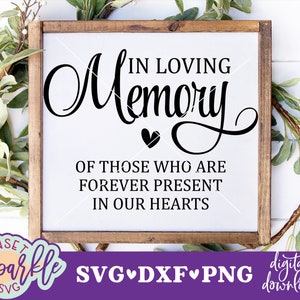 In Loving Memory SVG, Wedding Sign svg, In Memory svg, Wedding svg, Wedding Ceremony svg, Reception svg, Wedding Heaven svg, Cricut cut file