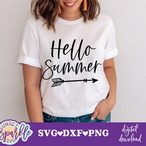 Hello Summer svg - Summer Vibes svg, Summer svg, dxf, png, instant download, Beach svg, svg file for cricut, Salty vibes svg