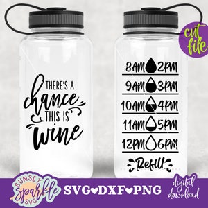 Il y a une chance que ce soit du vin svg, svg traqueur d'eau, dxf, png, svg bouteille d'eau, svg fitness, svg entraînement
