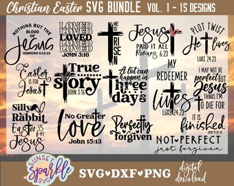 Christian Easter SVG Bundle - Easter svg, dxf, png file, Bible Verse Svg, Christian SVG Bundle