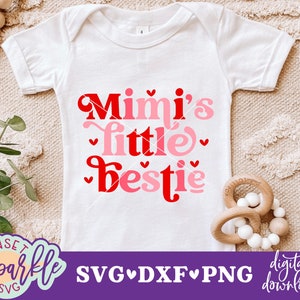 Mimi's Little Bestie svg, Mimi svg, arquivo svg Mimi's Girl, Baby Girl svg, dxf, arquivo png, Newborn svg, Girl Shirt svg, arquivo svg Mama's Girl