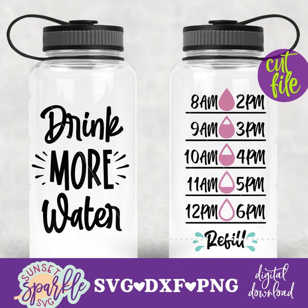 Drink More Water svg, Water Tracker svg, dxf, png instant download, Water bottle svg, Drink Your Water svg, Work out svg, Fitness svg