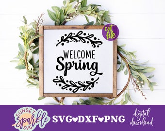 Spring svg, Welcome Spring svg, Spring svg, dxf, png file, Hello spring svg, Spring is Here svg, Spring quote svg