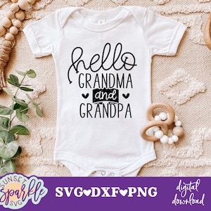 Olá Vovó e Vovô svg - Anúncio de Bebê svg, Anúncio de Gravidez svg, dxf, arquivo png, download instantâneo, Mamãe para Ser SVG, Bebê svg